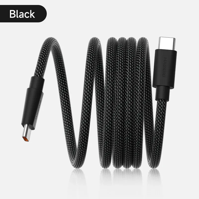 Câble USB-C magnétique Hagibis enroulé, charge rapide 240 W, compatible CarPlay iPhone 16/17 Pro 7