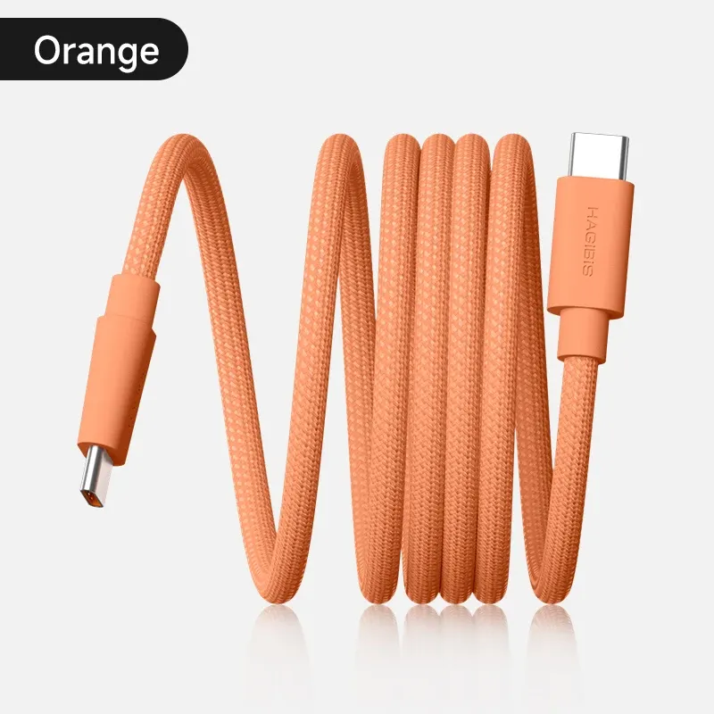 Câble USB-C magnétique Hagibis enroulé, charge rapide 240 W, compatible CarPlay iPhone 16/17 Pro 8