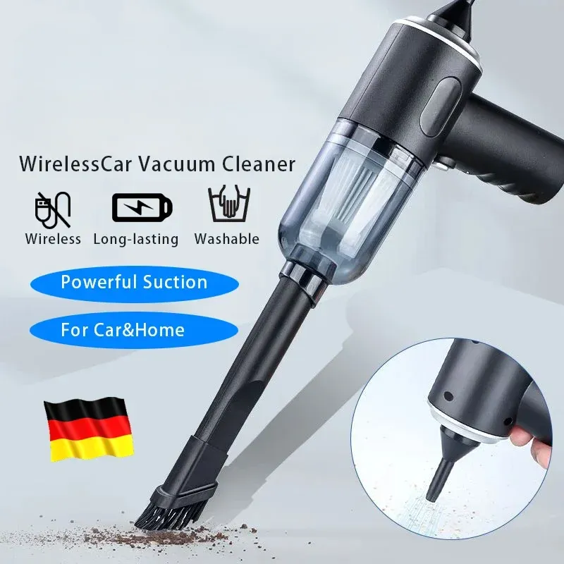 Aspirateur de voiture sans fil 9000 Pa, rechargeable par USB, batterie 1200 mAh, aspirateur compact humide et sec - Image 1