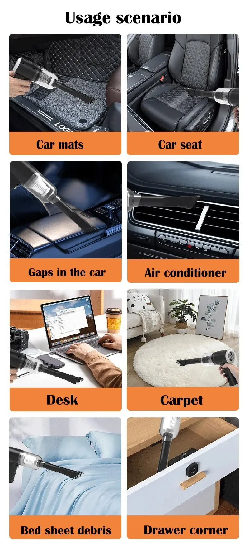 Aspirateur de voiture sans fil, nettoyage de voiture