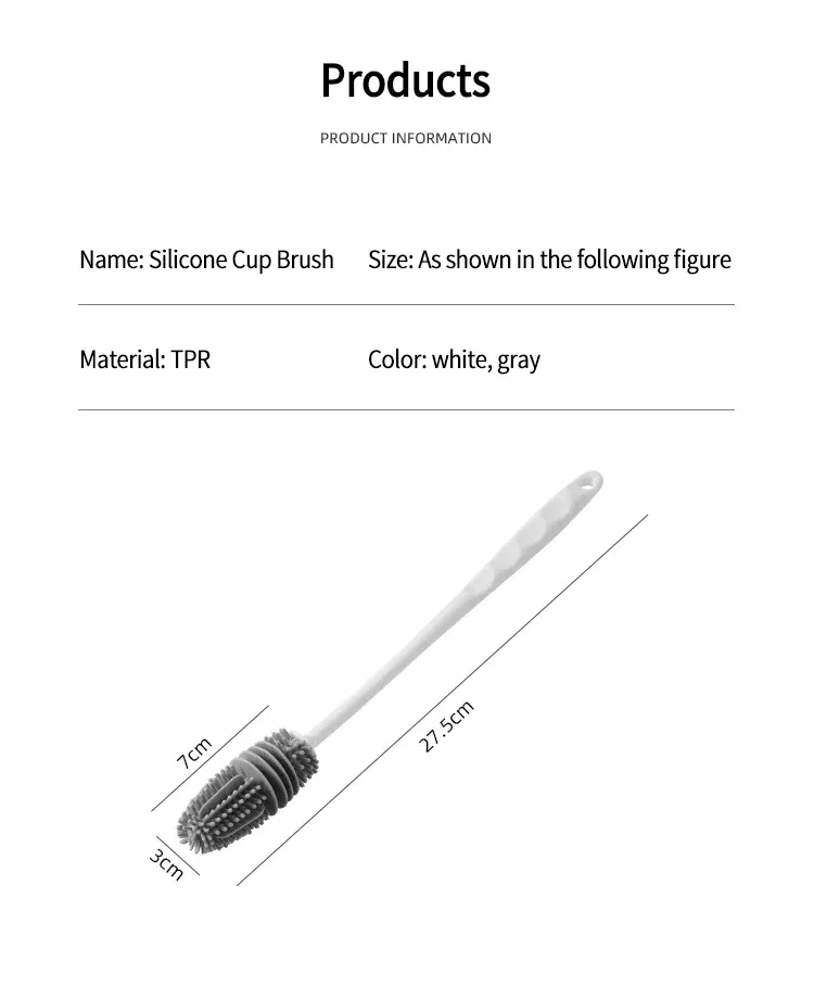 Brosse à biberons en silicone, nettoyage en profondeur