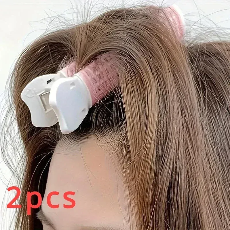 Lot de 2 bigoudis volumateurs sans chaleur pour racines, clips moelleux instantanés pour frange