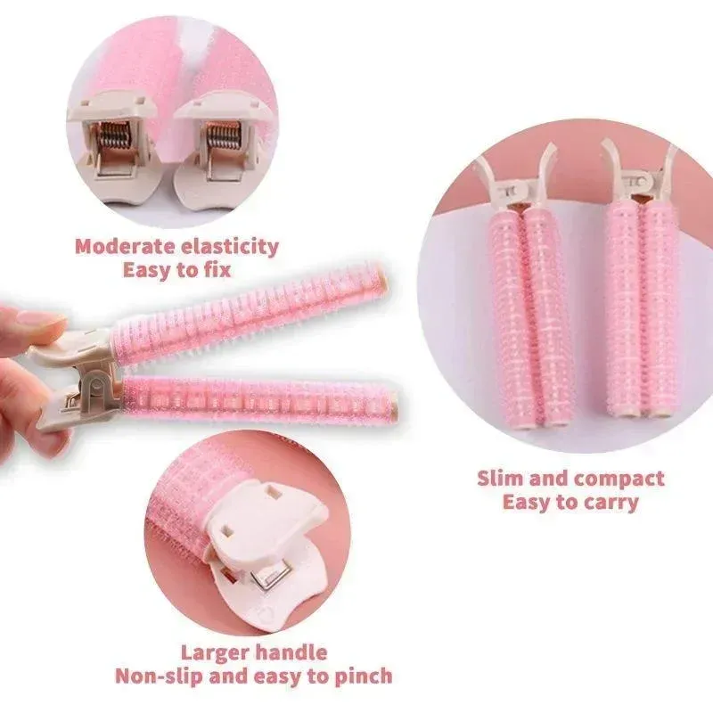 Lot de 2 bigoudis volumateurs sans chaleur pour racines, clips moelleux instantanés pour frange 5