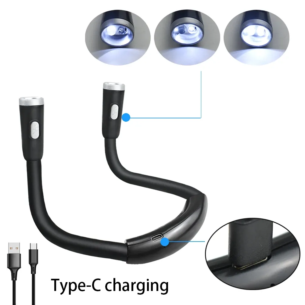 Lampe de lecture LED suspendue au cou