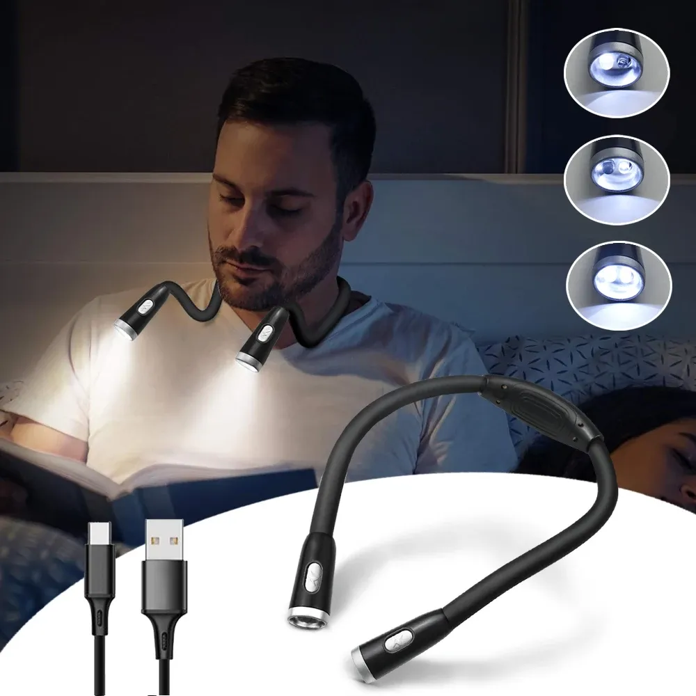 Lampe de lecture LED suspendue au cou