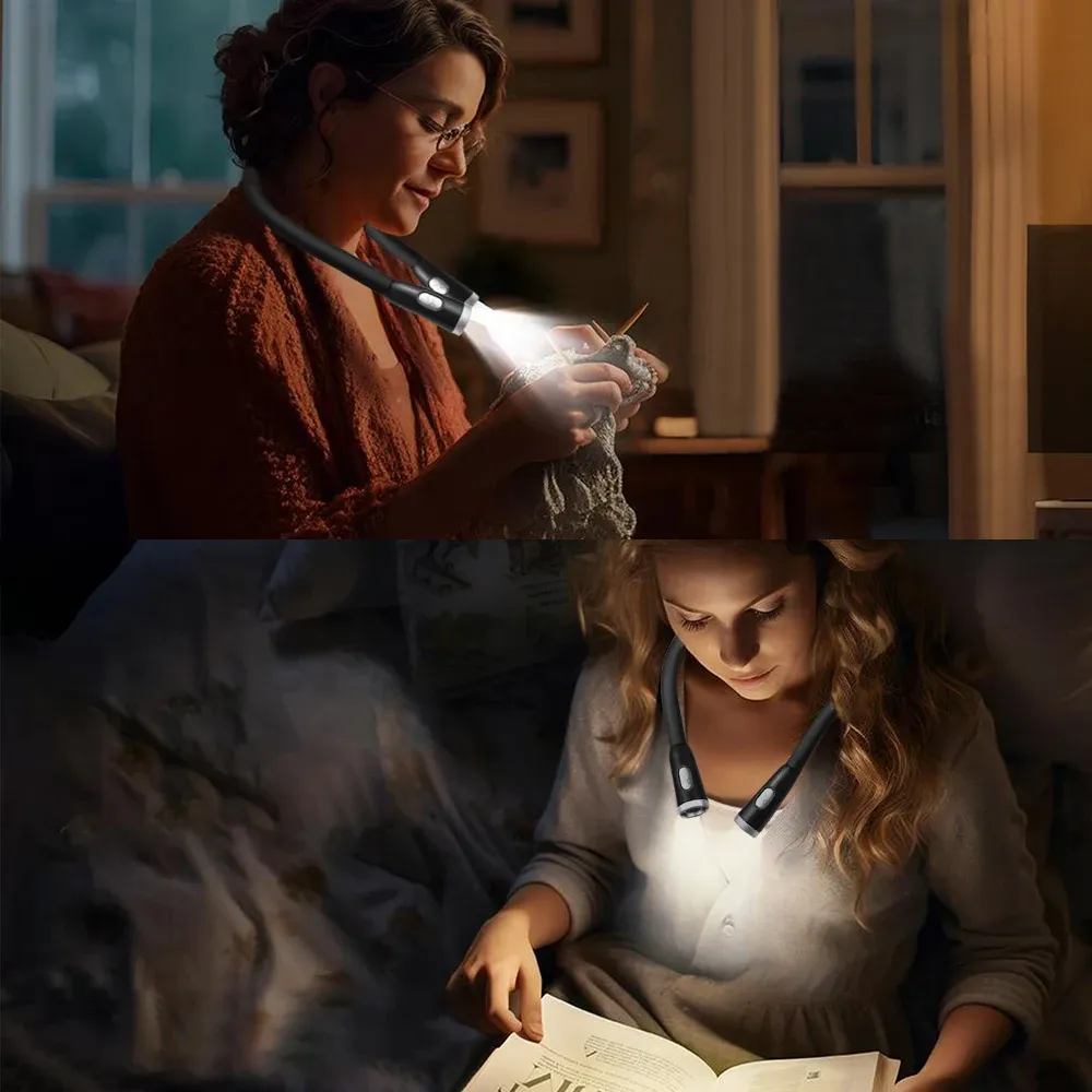 Lampe de lecture LED suspendue au cou