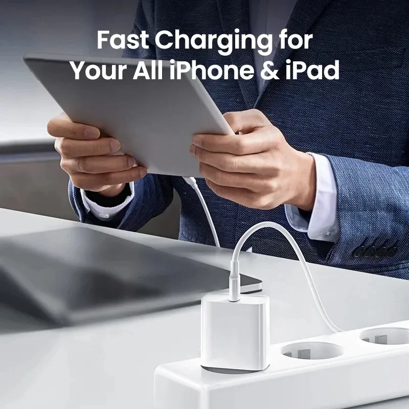 Chargeur rapide 30 W d'origine pour iPhone 11, 12, 13, 14, 15 et 16 (Pro, Pro Max, Plus), port USB-C 5