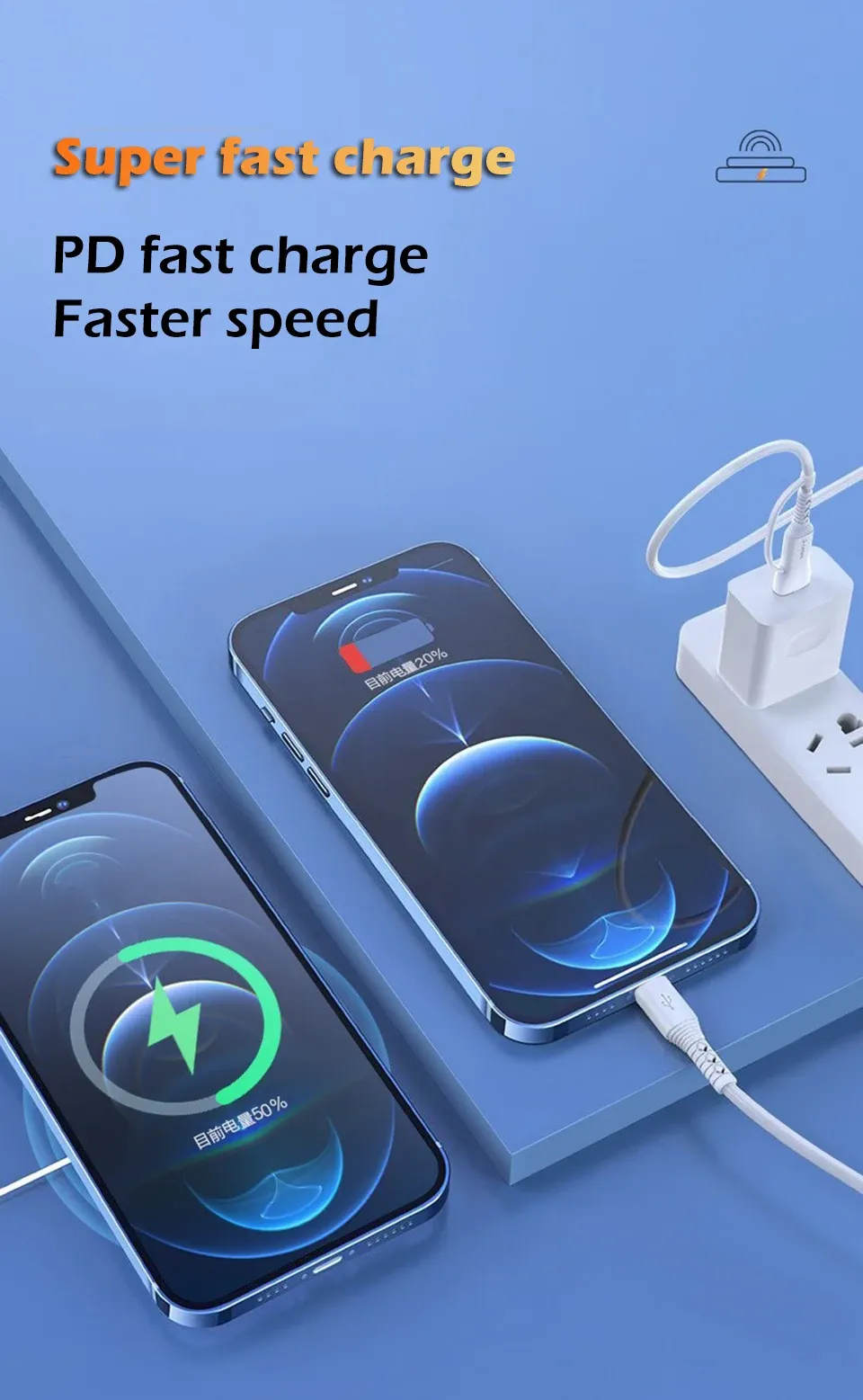 Chargeur rapide 30W d'origine pour iPhone, compatibilité