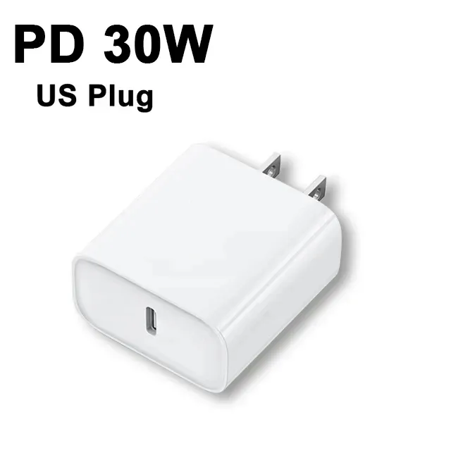 Chargeur rapide 30 W d'origine pour iPhone 11, 12, 13, 14, 15 et 16 (Pro, Pro Max, Plus), port USB-C 8