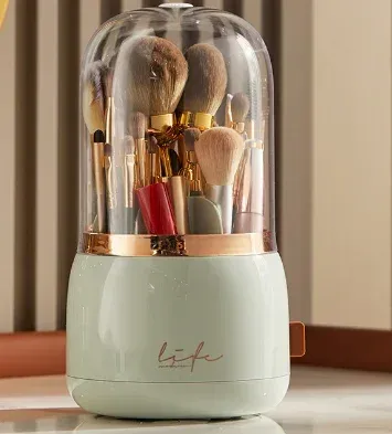 Boîte de rangement rotative à 360° en plastique transparent pour rouge à lèvres, porte-pinceaux et stylos cosmétiques 8