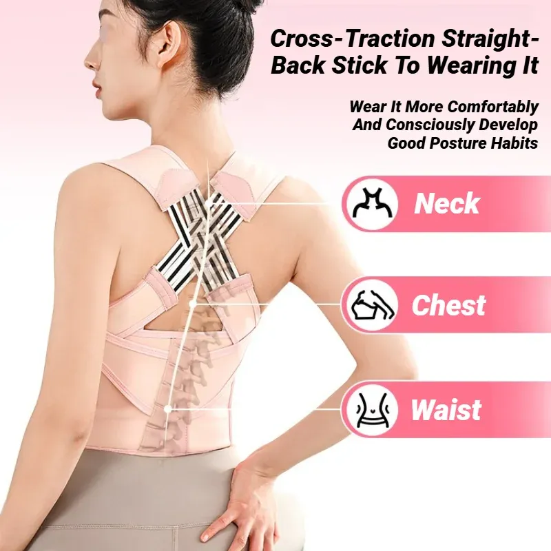 Correcteur de posture pour femmes et hommes, redresseur d'épaules réglable, soutien dorsal complet, ceinture de soulagement des douleurs du haut et du bas du dos 3