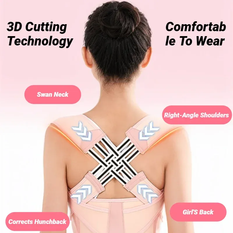 Correcteur de posture pour femmes et hommes, redresseur d'épaules réglable, soutien dorsal complet, ceinture de soulagement des douleurs du haut et du bas du dos 2