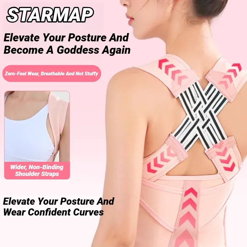 Correcteur de posture pour femmes et hommes, redresseur d'épaules réglable, soutien dorsal complet, ceinture de soulagement des douleurs du haut et du bas du dos - Image 1