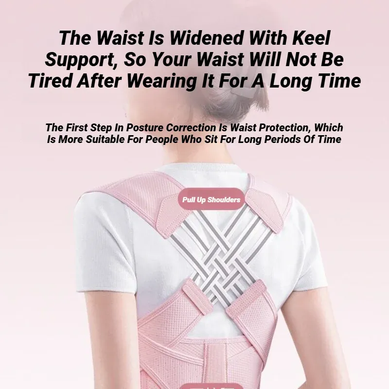 Correcteur de posture pour femmes et hommes, redresseur d'épaules réglable, soutien dorsal complet, ceinture de soulagement des douleurs du haut et du bas du dos 4
