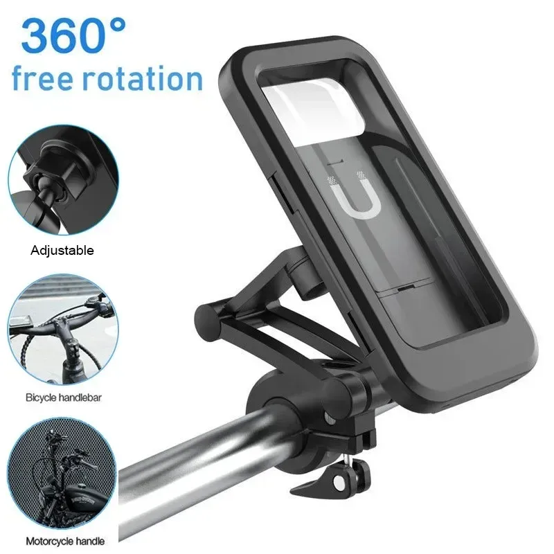 Support de téléphone universel étanche à rotation 360° pour moto et vélo, support GPS réglable pour smartphones et applications de navigation 2