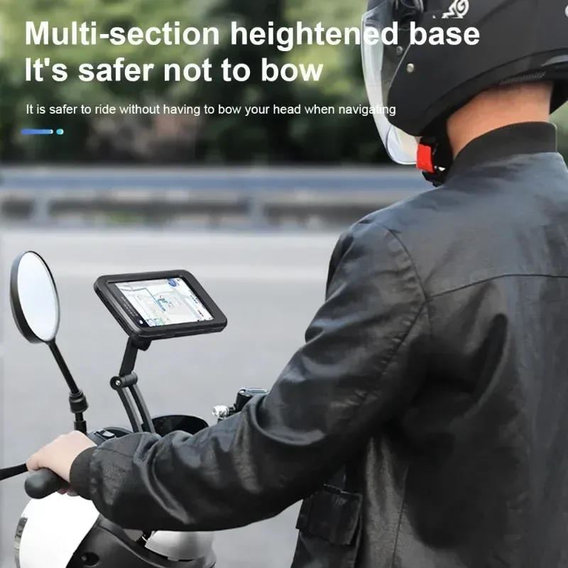 Support de téléphone universel étanche à rotation 360° pour moto et vélo, support GPS réglable pour smartphones et applications de navigation 4