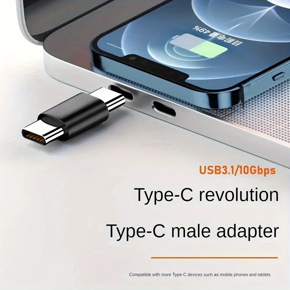 Adaptateur USB-C mâle vers mâle, coupleur d'extension USB Type-C compatible PD, 5 Gbps, pour Thunderbolt 4/3, MacBook Pro/Air et ordinateurs portables 2