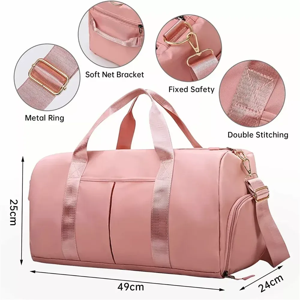 Sac de sport avec compartiment chaussures et pochette humide, polochon de voyage pour homme et femme 2