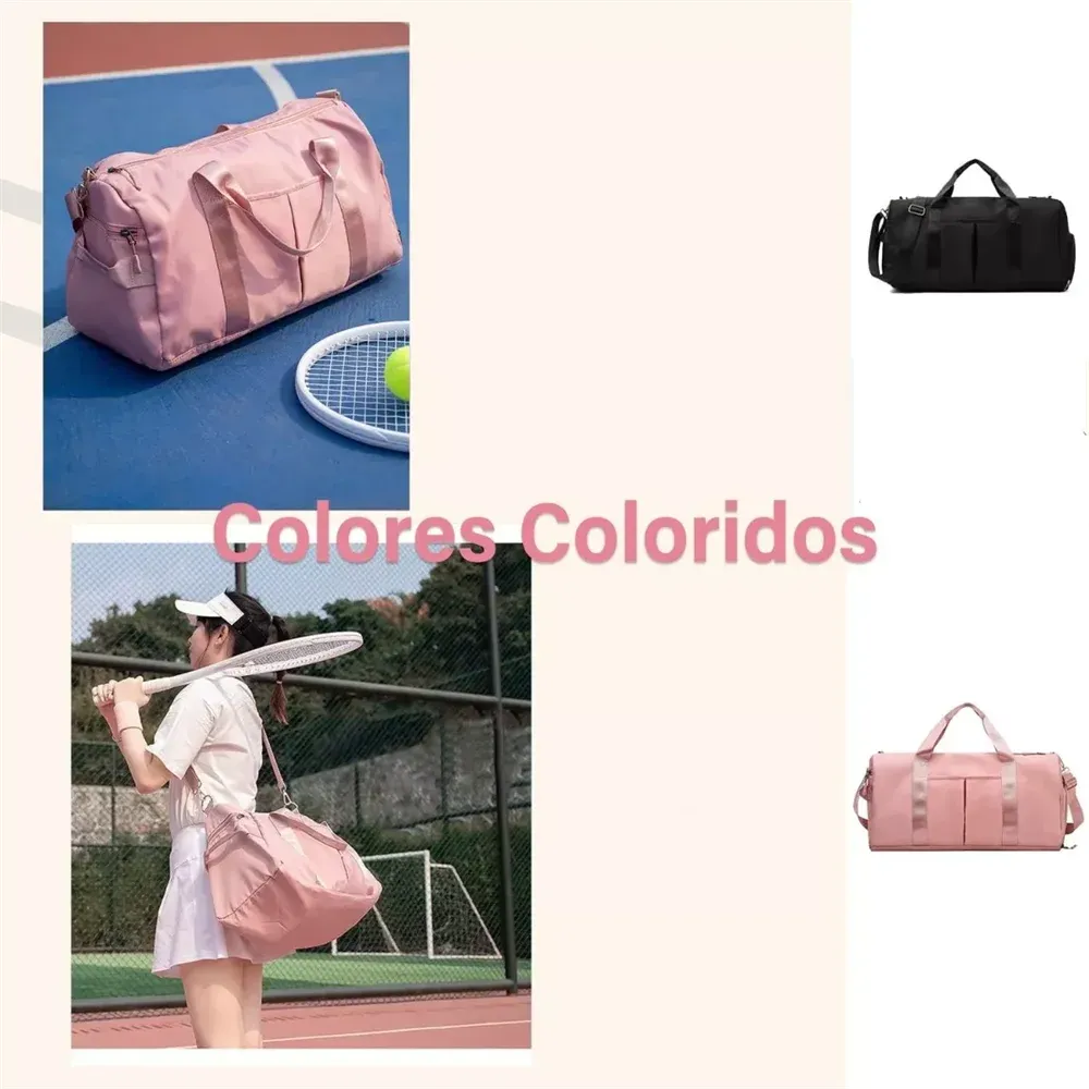 Sac de sport avec compartiment chaussures et pochette humide, polochon de voyage pour homme et femme 5