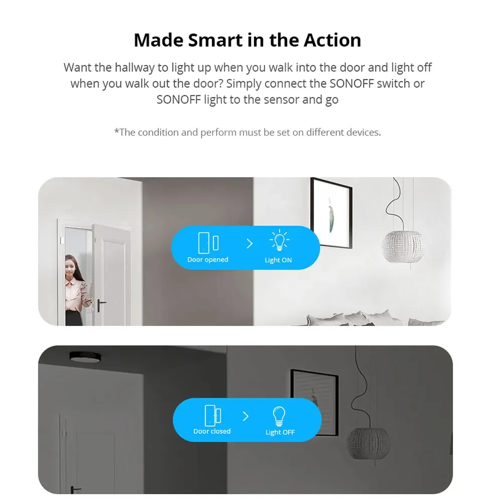 Capteur de porte/fenêtre WiFi DW2 sans fil pour alarme de sécurité domestique, compatible eWeLink, Alexa et IFTTT 4