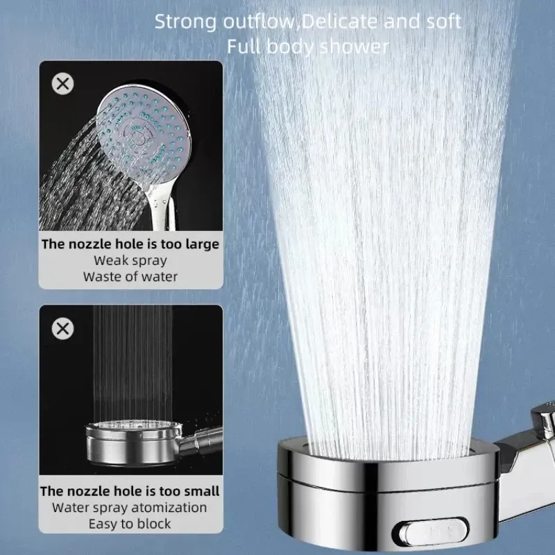 Pommeau de douche pressurisé avec filtre, 3 modes, haute pression et grand débit 4
