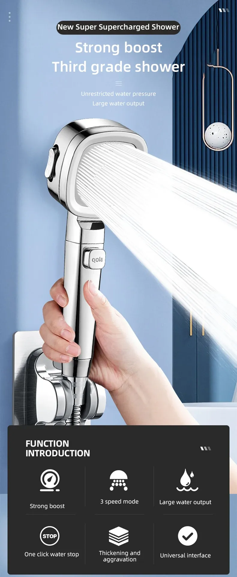 Pommeau de douche, finition et design
