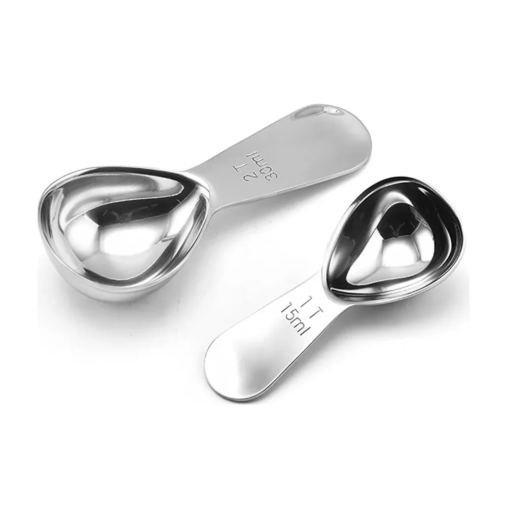 Cuillère doseuse en acier inoxydable 15 ml / 30 ml pour café moulu, thé et sucre, accessoire de barista à domicile, 1 pièce 3