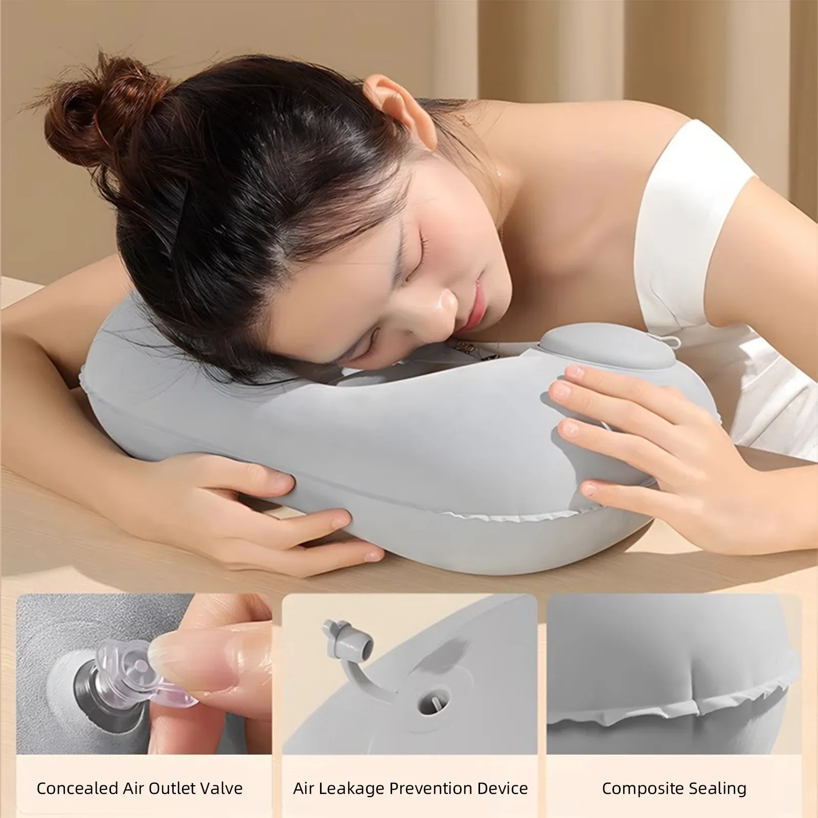 Oreiller cervical gonflable en utilisation