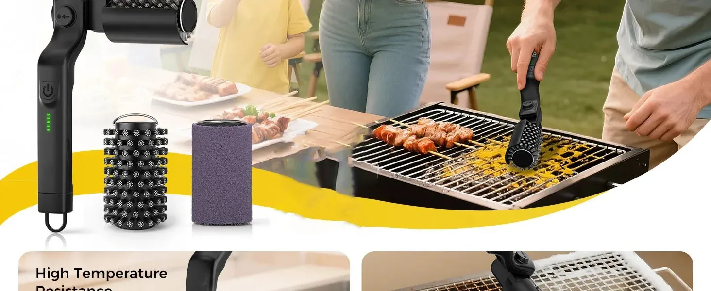 Brosse de nettoyage électrique pour barbecue, vue 2