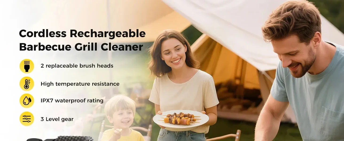Brosse de nettoyage électrique pour barbecue, vue 1