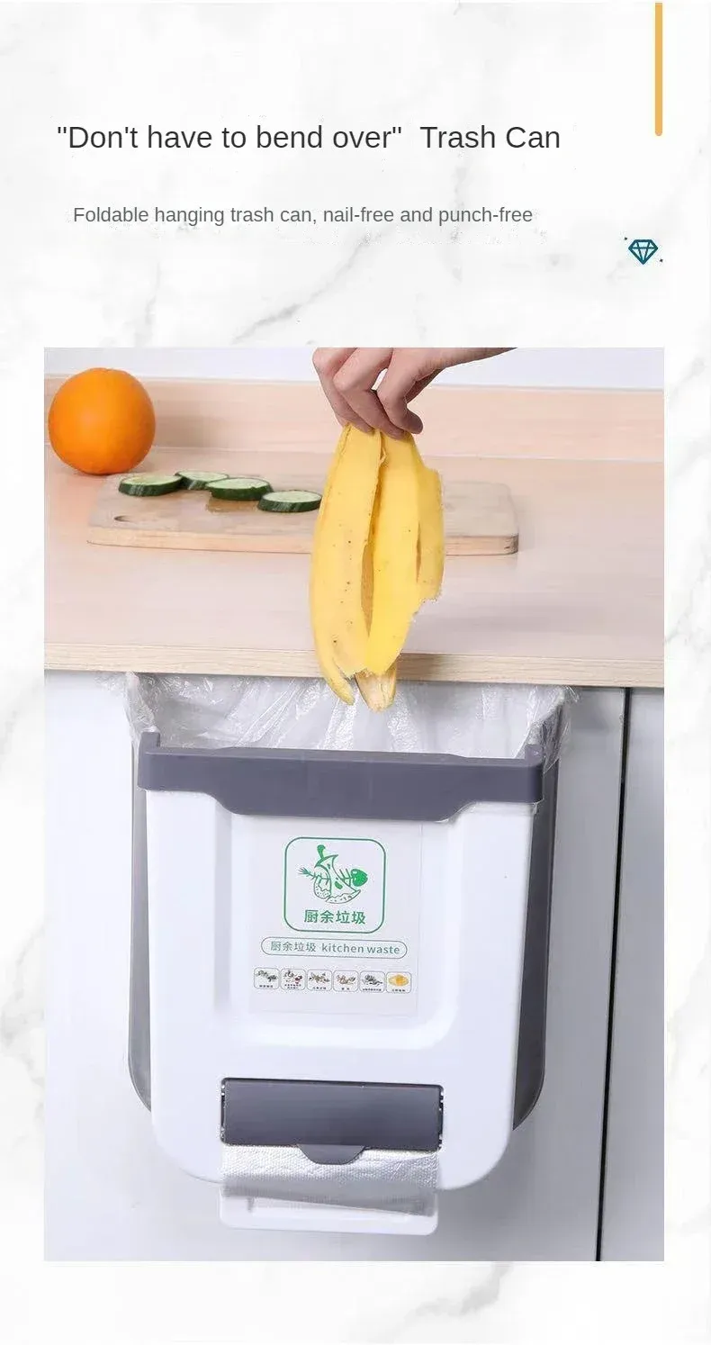 Poubelle pliable, détail de la structure