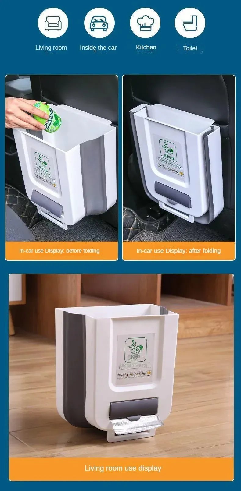 Poubelle pliable, intégration dans la cuisine