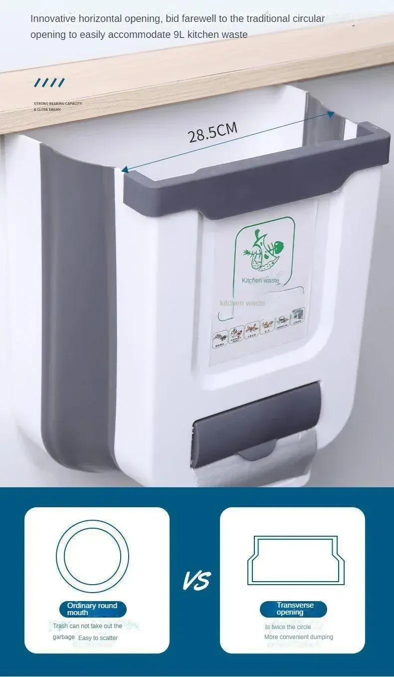 Poubelle pliable, utilisation au quotidien