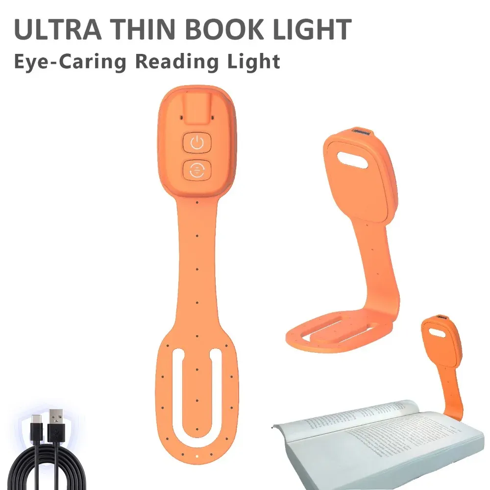 Lampe de lecture LED rechargeable 2 en 1 à pince, ultra-fine, luminosité réglable, format compact pour le voyage 11