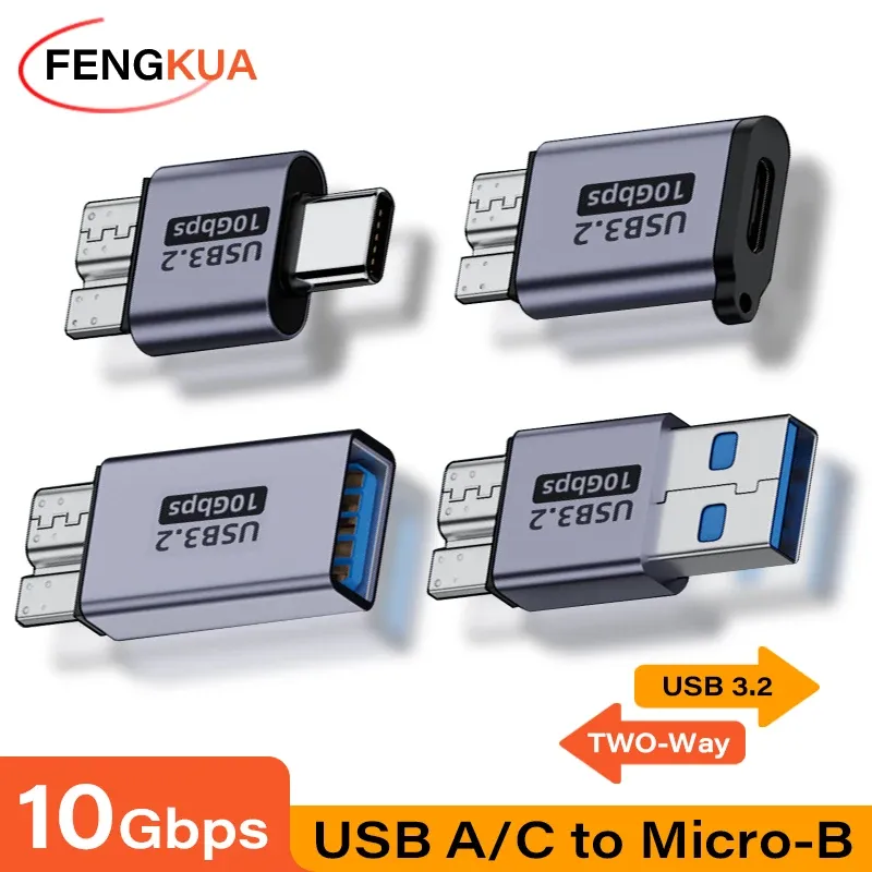 Adaptateur USB-C femelle vers micro-B USB 3.0, 10 Gbit/s