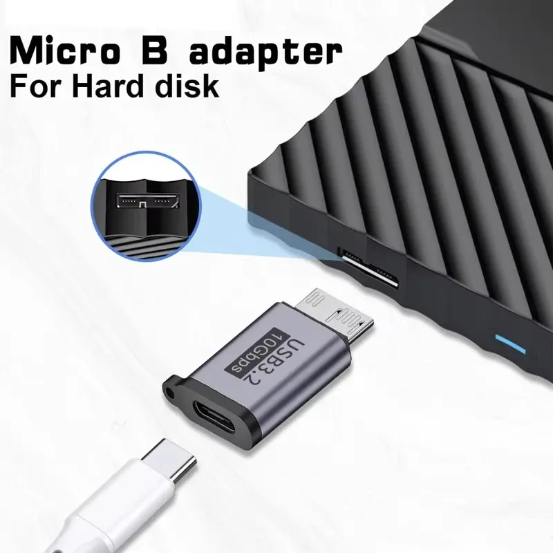 Adaptateur USB-C femelle vers micro-B USB 3.0, 10 Gbit/s 3