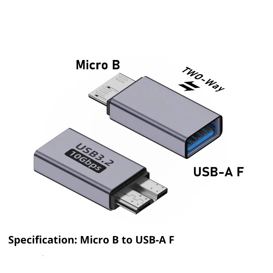 Adaptateur USB-C vers Micro-B, vue de face