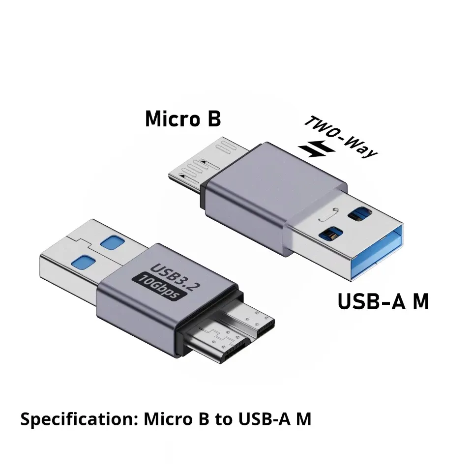 Adaptateur USB-C vers Micro-B, vue d'ensemble