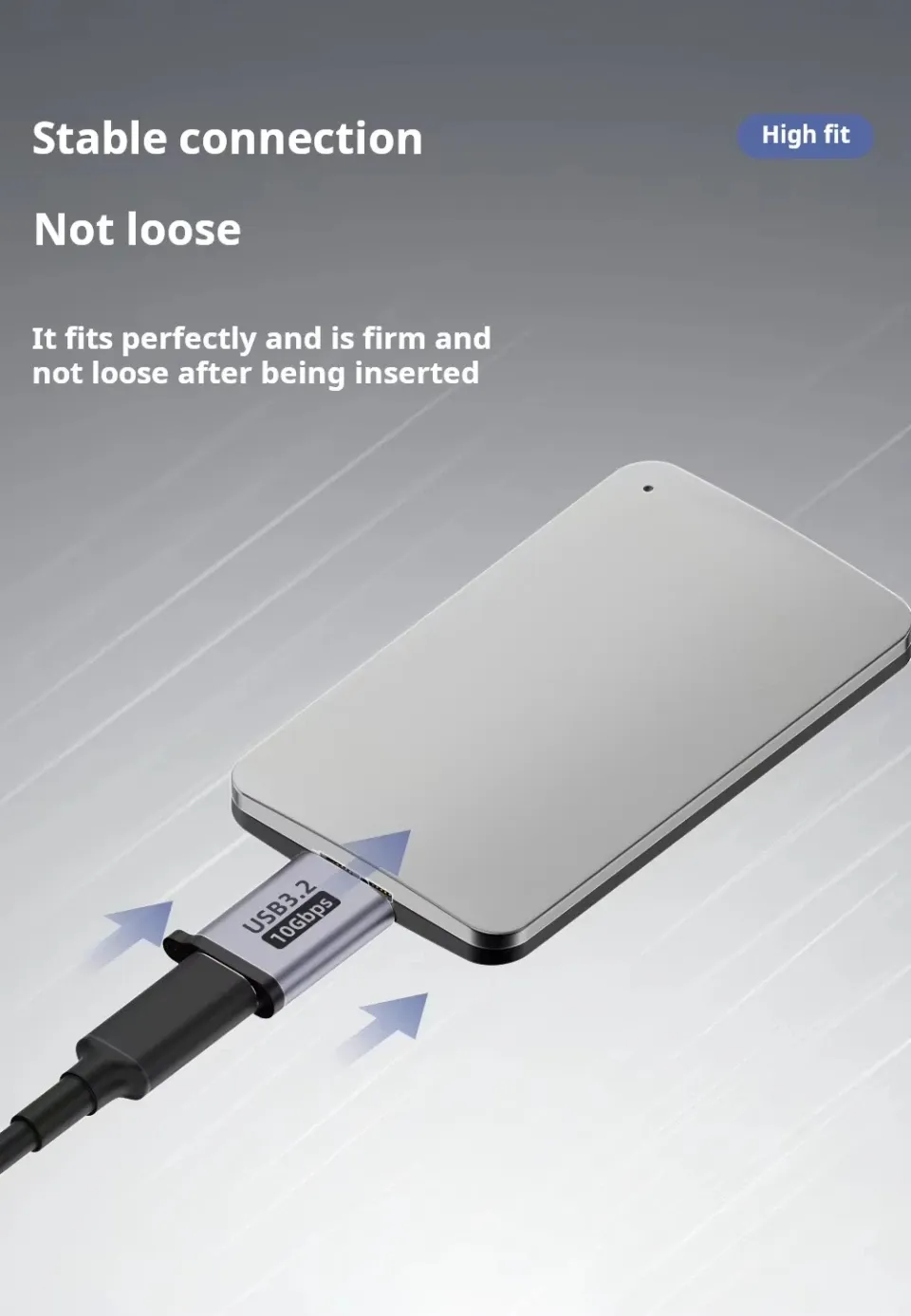 Adaptateur USB-C vers Micro-B, mise en situation