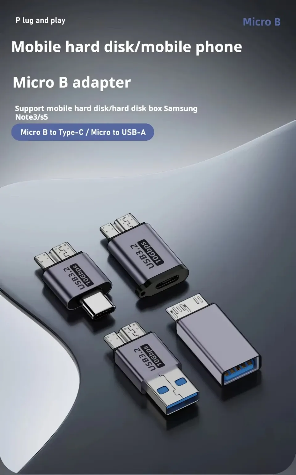 Adaptateur USB-C vers Micro-B, vue principale