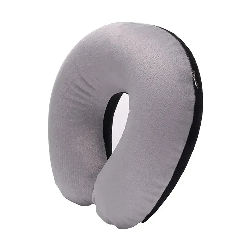 Oreiller de voyage gonflable pour voiture, avion et bureau, avec couverture courte en peluche, lot de 1, 3 ou 4 pièces 10