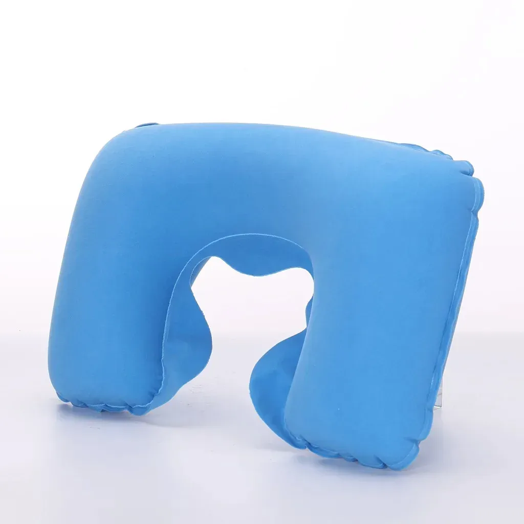 Oreiller de voyage gonflable pour voiture, avion et bureau, avec couverture courte en peluche, lot de 1, 3 ou 4 pièces 12