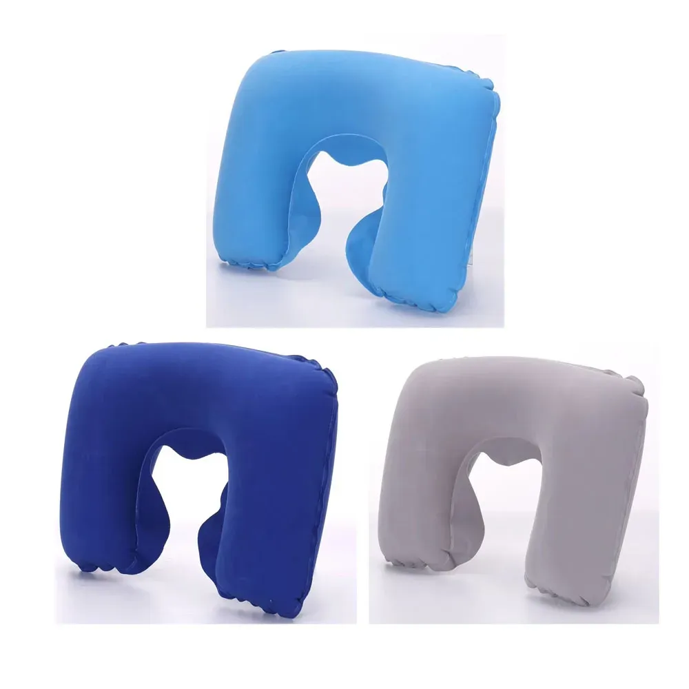 Oreiller de voyage gonflable pour voiture, avion et bureau, avec couverture courte en peluche, lot de 1, 3 ou 4 pièces 21