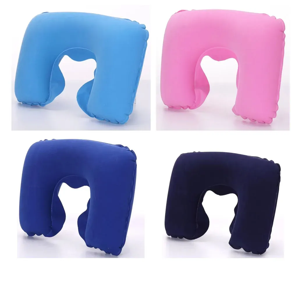 Oreiller de voyage gonflable pour voiture, avion et bureau, avec couverture courte en peluche, lot de 1, 3 ou 4 pièces 27