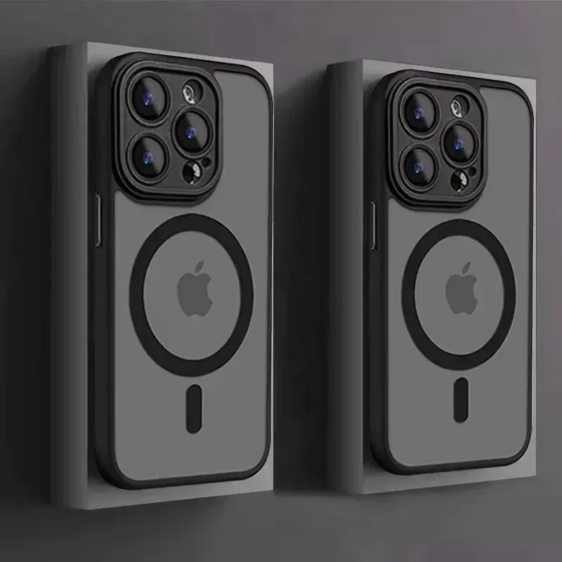 Coque translucide mate compatible MagSafe pour iPhone 17 Air, 16, 15, 14, 13, 12, 11, Pro Max et Plus 2