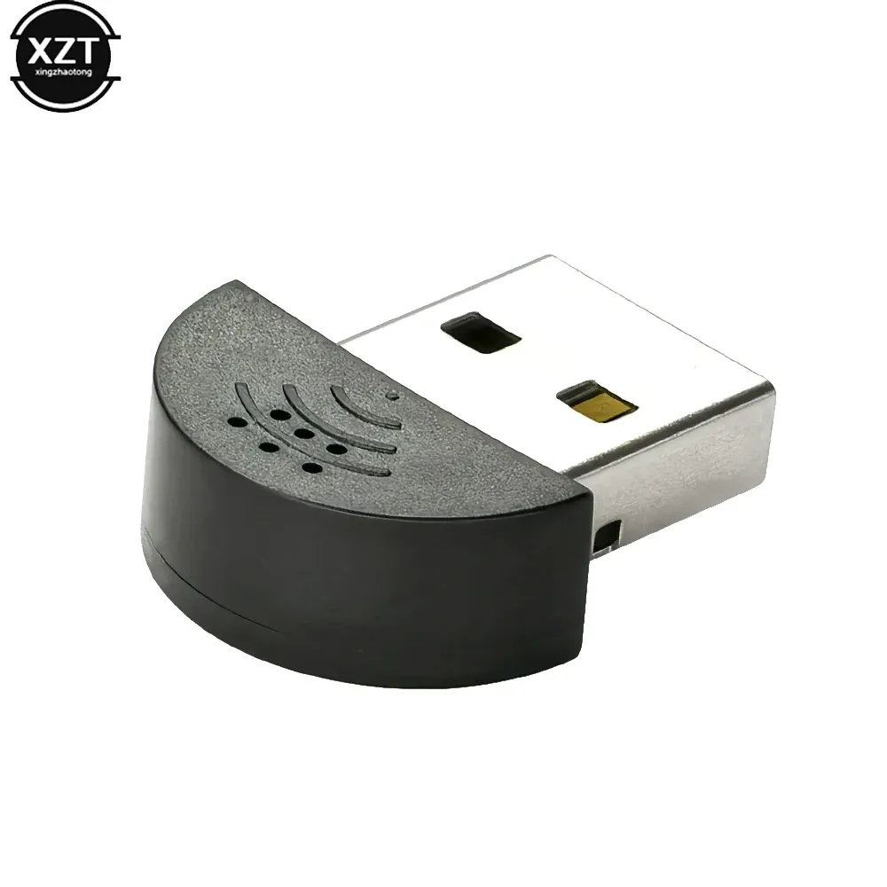 Microphone USB 2.0 super mini, adaptateur audio, micro vocal portable pour studio, plug-and-play pour ordinateur portable et PC, compatible MSN et Skype 1