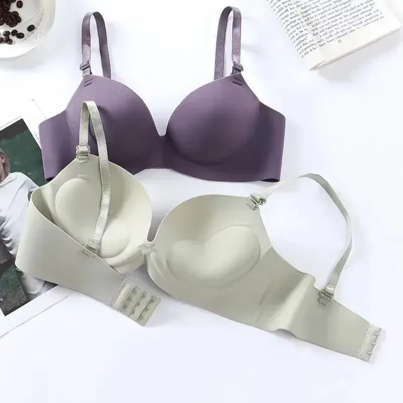 Soutien-gorge sans couture pour femme, push-up, sans armatures, respirant, coupe 3/4