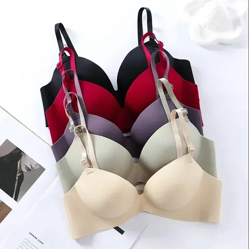 Soutien-gorge sans couture pour femme, push-up, sans armatures, respirant, coupe 3/4 2