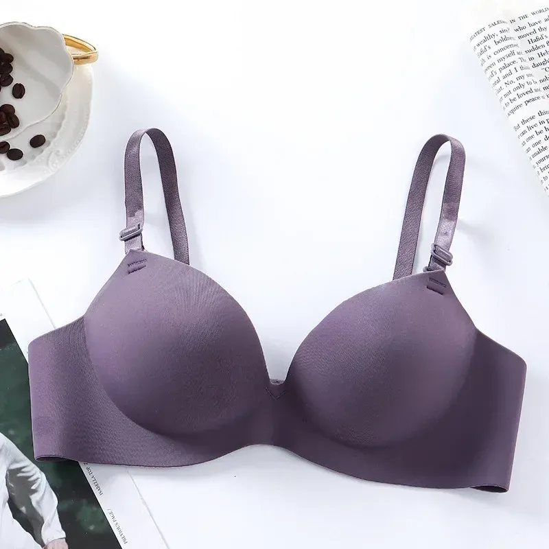 Soutien-gorge sans couture pour femme, push-up, sans armatures, respirant, coupe 3/4 10