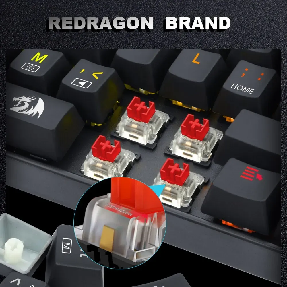 Commutateurs REDRAGON SMD RGB MX 3 broches, à clic, linéaires, tactiles et silencieux, rouge, bleu, noir, marron et violet, pour claviers mécaniques rétroéclairés 4